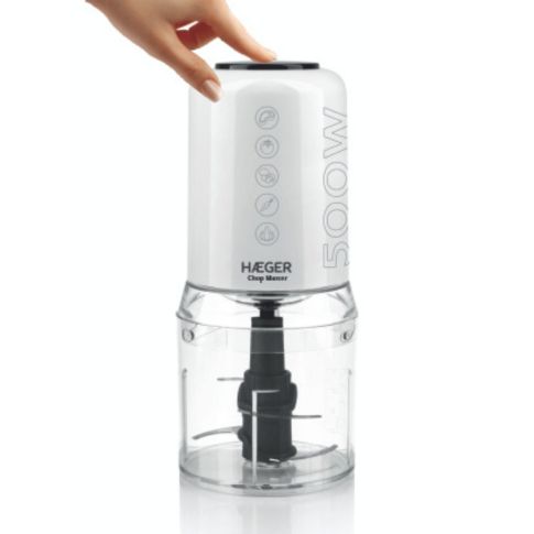 Picadora de alimentos electrica 500W bol cristal 500ml Haeger (CH-50W.008A)