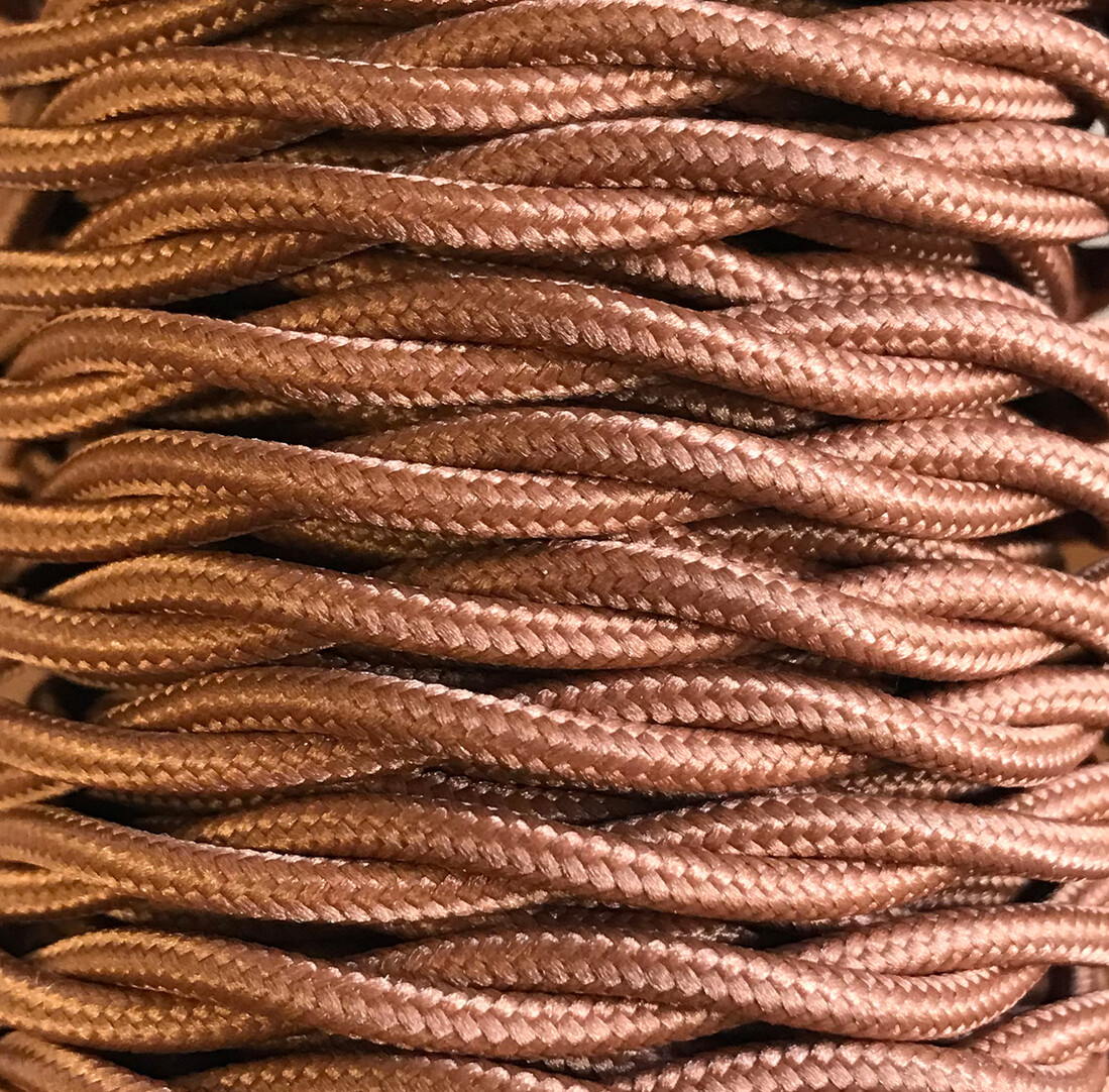 Cable textil trenzado 2x0.75 oro viejo