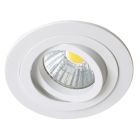Aro empotrable basculante de aluminio redondo blanco 93x25mm. (Jueric 10050)