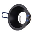 Aro empotrable de aluminio redondo negro modelo Living 81x41mm. (Cristal Record 01-076-01-008)