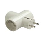 Adaptador triple con TTL y portacontactos reforzado cerámico IK07 250V 16A (Famatel 1303)