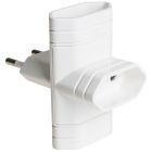 Adaptador bipolar triple sin TTL blanco 2300W 250V 10A (Solera 6009)