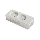 Base múltiple de enchufe blanca 2200W 2 tomas sin cable 250V 10A (F-Bright 1002402)