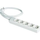 Base múltiple blanca 5 tomas 1,5m. 250V 16A 3x1,5mm2 (Solera 8015)