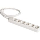 Base múltiple blanca 6 tomas 1,5m. 250V 16A 3x1,5mm2 (Solera 8016)