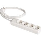 Base múltiple blanca 4 tomas 1,5m. 250V 16A 3x1,5mm2 (Solera 8014)