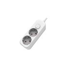 Base múltiple 2T con interruptor y cable 1,5m. blanca (F-Bright 1001710)