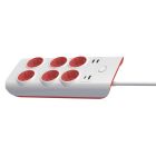 Base múltiple 6 tomas 2 USB y 2 USB-C con interruptor y cable de 1,5m (F-Bright 1001721)