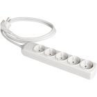 Base múltiple blanca 3680W 5 tomas cable 3m 250V 16A (Solera 8035)