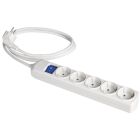 Base múltiple blanca 3680W 5 tomas cable 5m 250V 16A (Solera 8055IL)
