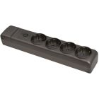 Base múltiple grafito serie ION 4 tomas sin cable con interruptor 16A 250V (Solera 8004PILNG)