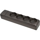 Base múltiple grafito serie ION 4 tomas sin cable sin interruptor 16A 250V (Solera 8004PNG )