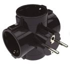 Adaptador cuatro salidas negro 3680W 250V ( GSC 103000042)