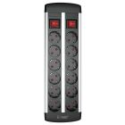 Base múltiple 6+6T +2 interruptor 1,4m negra (GSC 100000013)