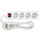 Base múltiple con cable e interruptor serie 4 tomas 2m (Simon BM712400)
