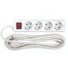 Base múltiple con cable e interruptor serie 4 tomas 5m (Simon BM712403)