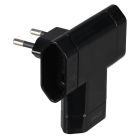 Adaptador bipolar triple salida negro 10A (Simon  CL115818)