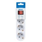 Adaptador triple salida frontal con interruptor blanco 16A (Simon  CL910402)