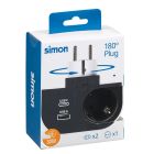 Adaptador giratorio 1 toma + USB y USB-C Plug III 16A 250V (Simon CL610310)