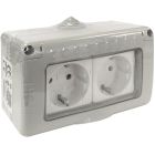 Base doble TTL estanca con tapa IP55 16A 250V (B&B 041007)