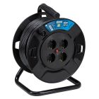 50m. extensible enrollacables profesional con rearme 4 tomas 3x1,5mm IP20 (Simon  EX562599)