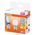 Pack de 2 lámpara esférica fil Led mate Retrofit  E27 4W 2700K (Osram 153660)