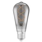 Lámpara pera cristal Led espiral Smoke Vintage 1906 Edison E27 4W 1800°K (Osram 091315)