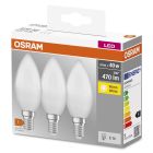 Pack de 3 lámparas Led vela 4,9W E14 4000K (Osram 429680)