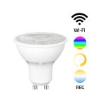 Lámpara dicroica Led Smart regulable RGB + 3000°K a 6500°K + intensidad 5W 50° 480Lm (Spectrum WOJ+14415)