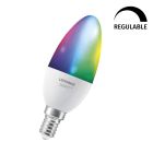 Lámpara vela Led Smart regulable RGB + 2700°K a 6500°K 14W 1521Lm E14 (Ledvance 4058075485570)