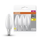 Pack de 3 lámparas vela cristal Led Retrofit mate E14 5,5W 2700°K 806Lm (Osram 4058075592551)