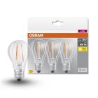 Pack de 3 lámparas estándar fil Led E27 6,5W 2700K (Osram 4058075819290)