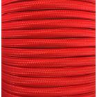 Bobina 25 metros cable textil decorativo rojo liso mate (CIR62CM24)