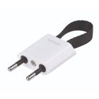 Clavija aérea bipolar salida frontal y lateral con asa blanca 10A (Simon CL912101)