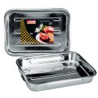 Bandeja rustidera inoxidable para horno con asas 31x24cm (Ibili 651830)