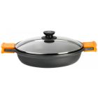 Cacerola baja Efficient de alumino fundido con tapa de cristal ø24cm. (Bra A270524)