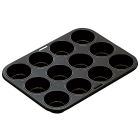 Molde antiadherente de acero para 12 muffins gama "Moka" (Ibili 820501)