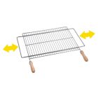 Parrilla barbacoa extensible zincada de 62 a 72cm x 40cm (Sauvic 2724)