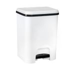 Cubo de basura con pedal blanco 20 L (Plastic 3160)