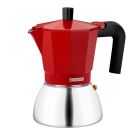 Cafetera italiana inox para inducción roja 9 tazas (Monix M863109)