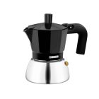 Cafetera italiana inox para inducción negra 3 tazas (Monix M863003)