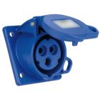 Base trascuadro inclinada industrial de empotrar azul 2P+T IP44 230V 32A (Solera 931123A)
