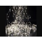 2m. cascada luminosa blanco frío con cable plateado de 400 Leds y  20 hilos 6V IP44 (F-bright 00235-BL)