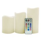 Pack 3 velas decorativas Led RGB de cera con mando (GSC 204800005)