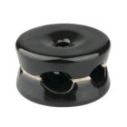 5u. sujetacables doble de porcelana negro 32x18,6mm (F-BRIGHT 1400431-N)