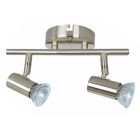 Regleta 2 focos serie Plain níquel GU10 (Ledesma 10141)