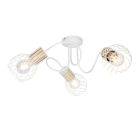 Plafón 3 focos serie Luise color blanco y madera E27 (Globo 54012-3)