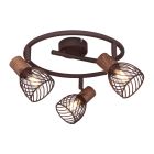 Plafón 3 focos serie Isabelle metal óxido E27 (Globo 54817-3)