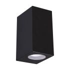 Aplique exterior cuadrado negro Gamp 2xGU10 IP54 ø68 (Strühm 04019)