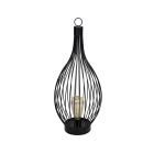Farolillo metálico jaula decorativo con bombilla Led solar Ø20 x 50cm. (Galix G2003)